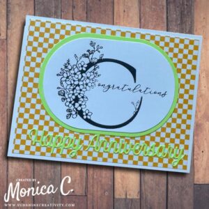 A congratulation card made with Spellbinders Floral C and Sentiment Press Plate 