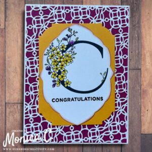 Another card made with the Spellbinders Floral C and Sentiment Press Plate 
