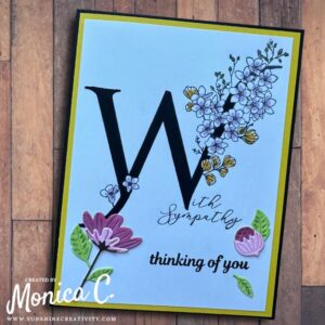 A sympathy card made with the Spellbinders Floral W and Sentiment Press Plate 