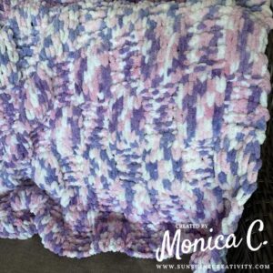 Beginner finger knitting idea - small knee rug