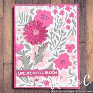 The Waffle Flower Sneak Peek Club #3 For 2024 done in pink and gray