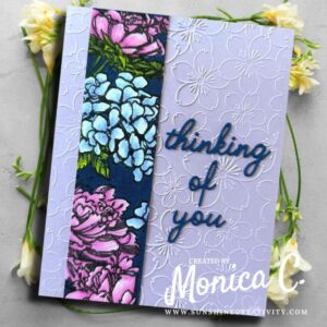 Spellbinders Floral Garden cutoff used with an embossed background.