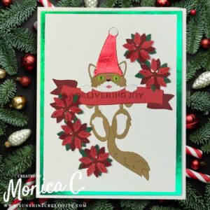 Spellbinders Cheerful Kittens die set can even be used to create a Christmas card.