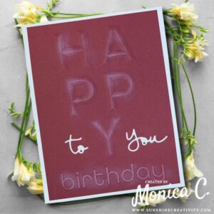 An easy background sentiment with Spellbinders Beveled Sentiments embossing folders.