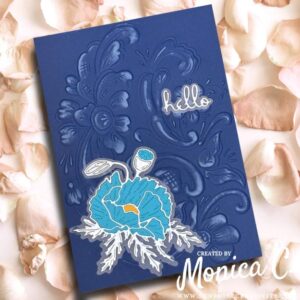 Embossed background with Spellbinders Winter's Grace collection