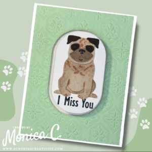 Spellbinders Party Puggles die set showing a pop up feature