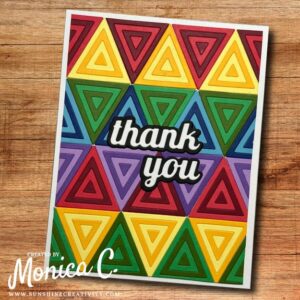 Shopping my stash with Spellbinders mini color block triangles