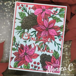 Spellbinders Layered Festive Poinsettias adding outline with pencil