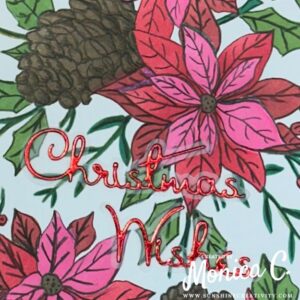 Spellbinders Layered Festive Poinsettias adding outline with pencil