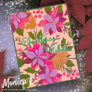 Spellbinders Layered Festive Poinsettias with pencil details