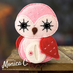 A girly snowy owl from the Spellbinders Stitch & Create collection