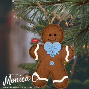 Spellbinders Felt Stitch & Create Gingerbread Boy as an ornament