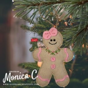 Spellbinders Felt Stitch & Create Gingerbread Girl as an ornament