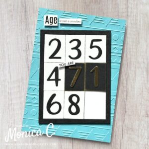 A fun customized birthday card using Spellbinders Classy Numbers