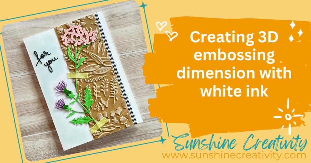 Using the Field Notes embossing folder with white ink.
