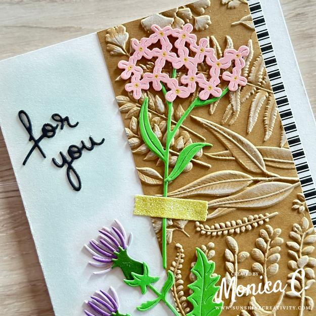 Using the Field Notes embossing folder with white ink.