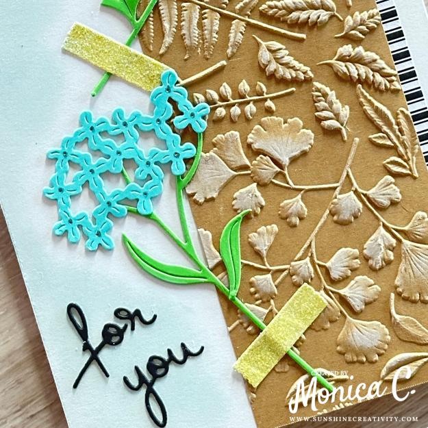 Using the Field Notes embossing folder with white ink.