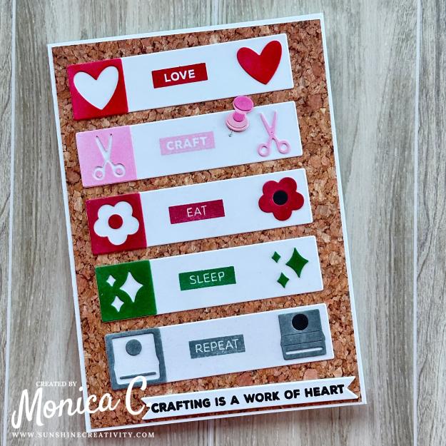 Card using Spellbindes Labels & Icons die set for crafty friends