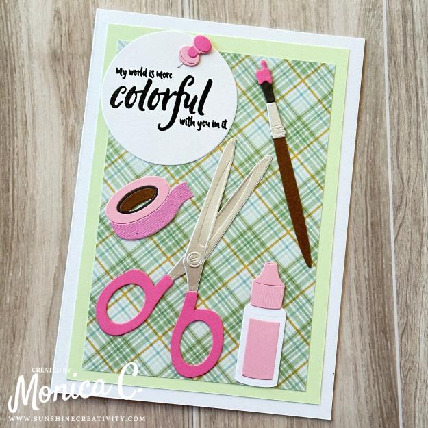 Pink crafting tools for crafty friends using the Spellbinders Crafty Tools die set