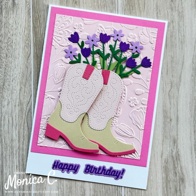 The final Shop My Stash card with a very girly look