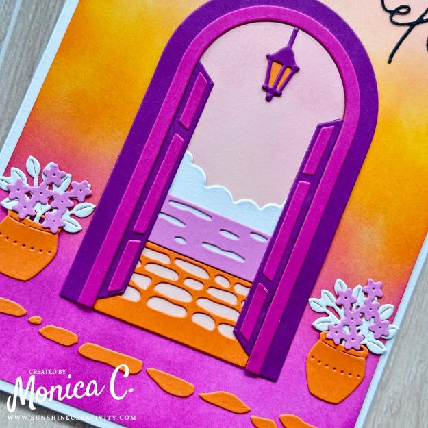 A close up of the cardstock and ink used in this color challenge.