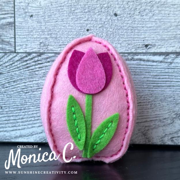 A pink Spring egg using the 3D Eggs & Flowers die set