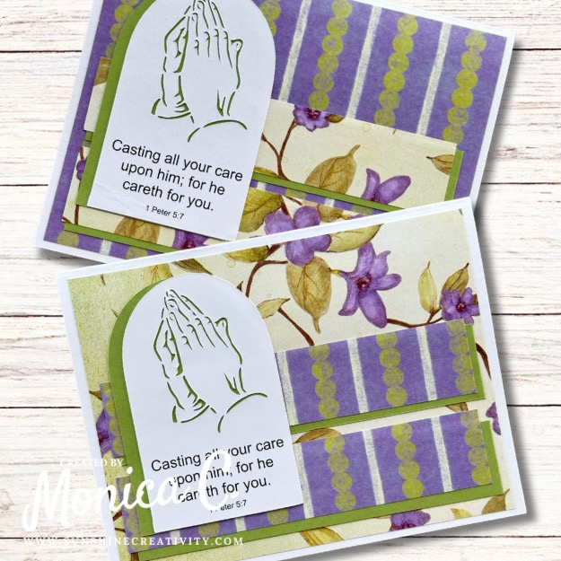 A purple and green variation of the March 2026 Sheetload of Cards