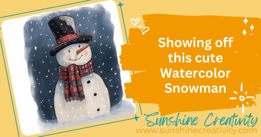 Painting a cute Watercolor Snowman in Procreate