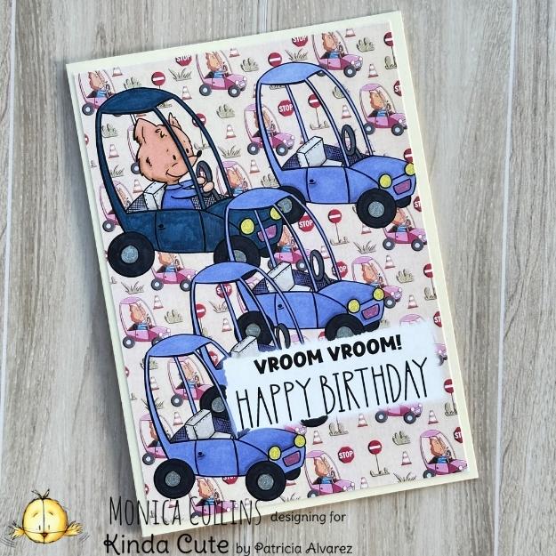 My second card for the Driving Fox Bundle from Kinda Cute