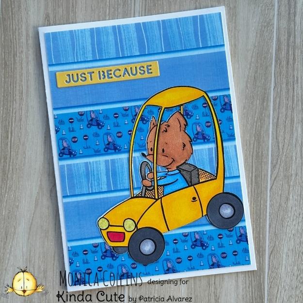My fifth card for the Driving Fox Bundle from Kinda Cute