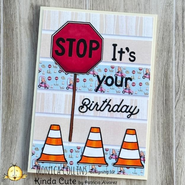 My sixth card for the Driving Fox Bundle from Kinda Cute