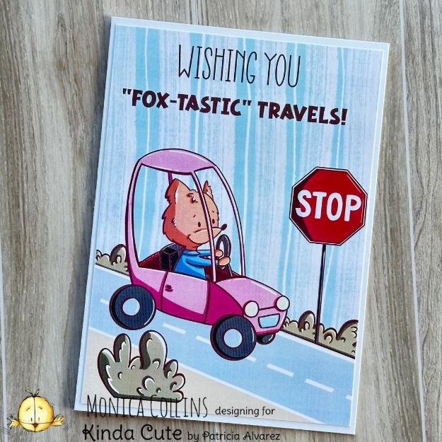 My final card for the Driving Fox Bundle from Kinda Cute