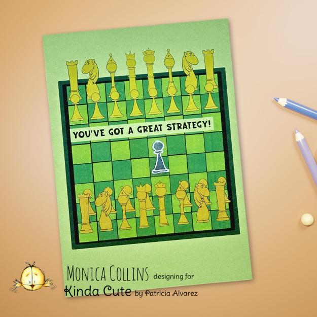A Procreate creation creating a chess board with the Kinda Cute chess digital stamp set.