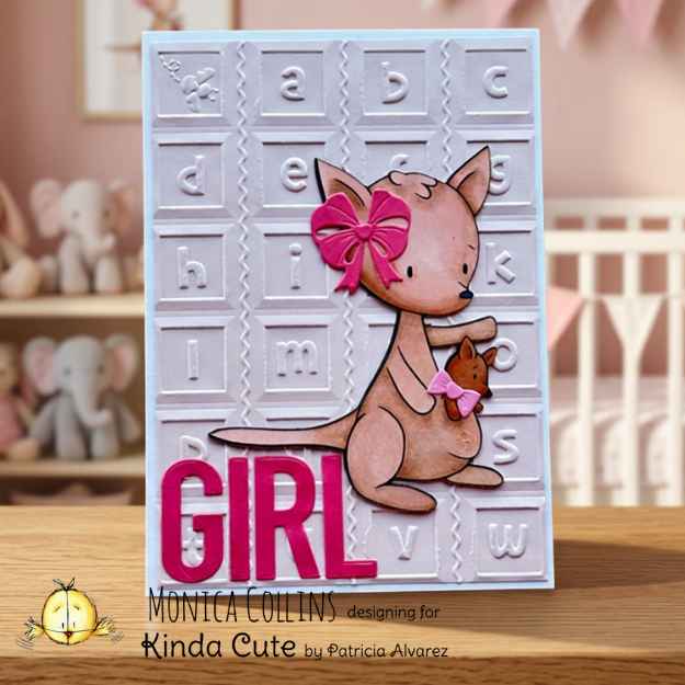 Another Kinda Cute kangaroo card, this time for a girl