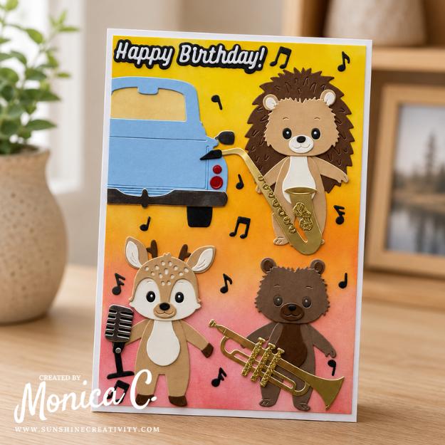 Final Summer Camp card creating a band scene.