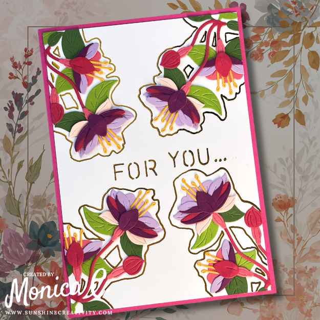 Showing off my card made with the Spellbinders Magical Fuchsia die set