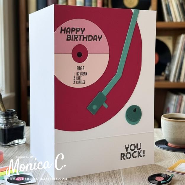A retro record with the Hero Arts Vintage Vinyl Collection