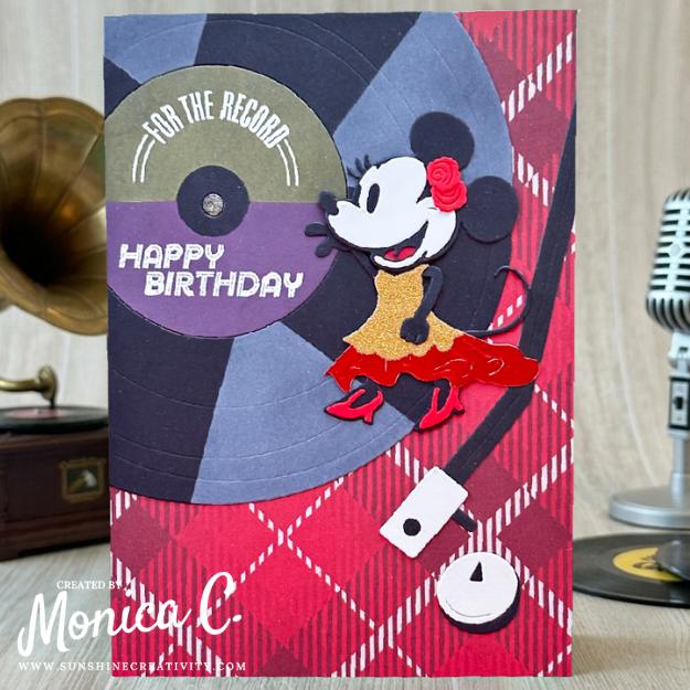 Classic Mouse enjoying a Vintage Vinyl Collection