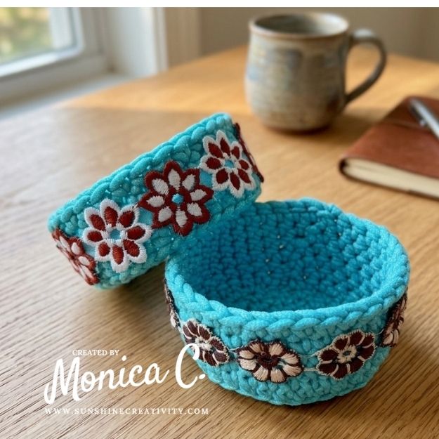 Scrub-Ology yarn is perfect for making little baskets