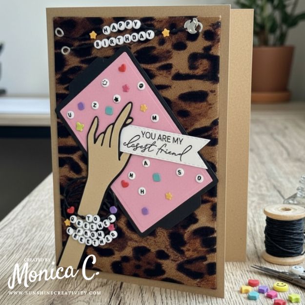 Making a card with friendship bracelets