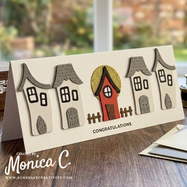 Creating a Whimsical Houses card for a new homeowner