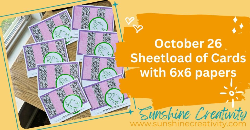 October 2026 Sheetload of Cards for simple prayer cards